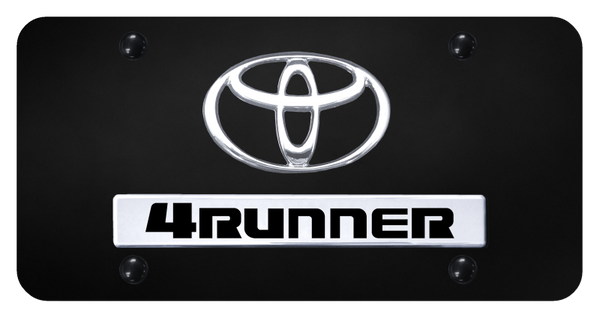 Toyota Dual 4Runner License Plate - Chrome on Black License Plate - D.4RU.CB