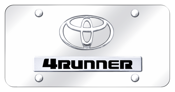 Toyota Dual 4Runner License Plate - Chrome on Mirrored License Plate - D.4RU.CC