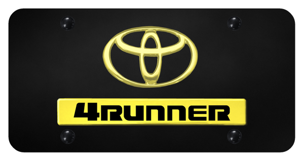 Toyota Dual 4Runner License Plate - Gold on Black License Plate - D.4RU.GB