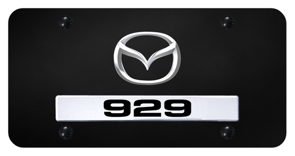 Mazda Dual Mazda 929 (New) License Plate - Chrome on Black License Plate - D.929.2.CB