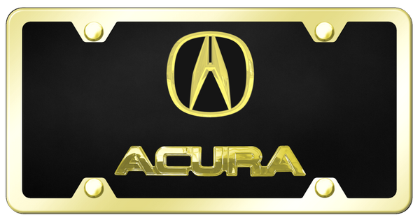 Acura Dual Acura Plate Kit - Gold on Black License Plate - D.ACU.GBK