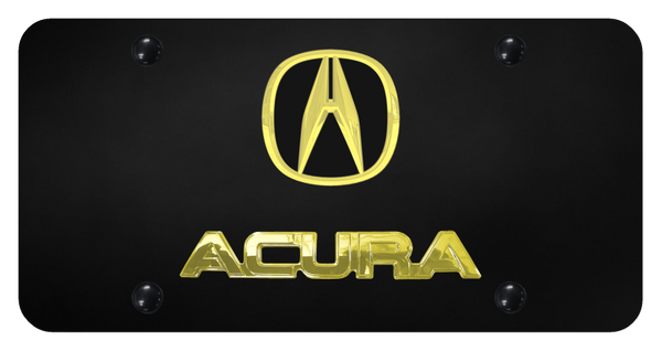 Acura Dual Acura License Plate - Gold on Black License Plate - D.ACU.GB