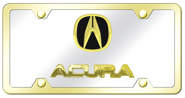 Acura Dual Acura Plate Kit - Gold on Mirrored License Plate - D.ACU.GCK