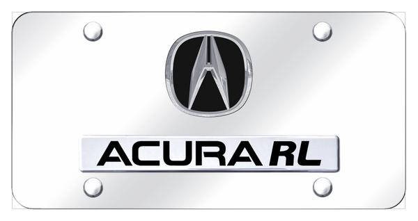 Acura Dual Acura RL License Plate - Chrome on Mirrored License Plate - D.ARL.CC