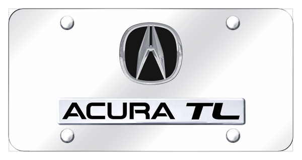 Acura Dual Acura TL License Plate - Chrome on Mirrored License Plate - D.ATL.CC