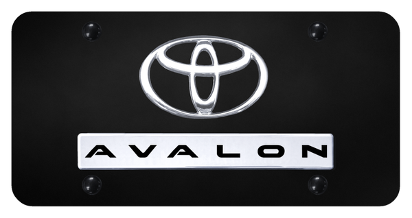 Toyota Dual Avalon License Plate - Chrome on Black License Plate - D.AVA.CB