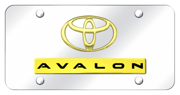 Toyota Dual Avalon License Plate - Gold on Mirrored License Plate - D.AVA.GC