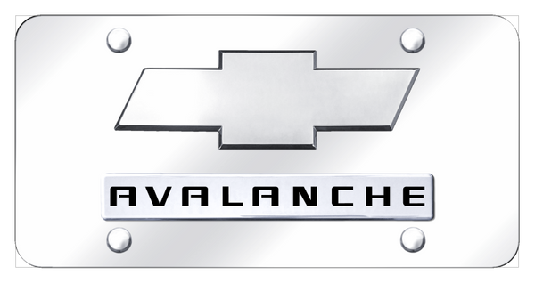 Chevrolet Dual Avalanche (New) License Plate - Chrome on Mirrored License Plate - D.AVL.2.CC