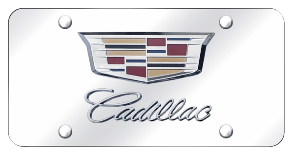 Cadillac Dual Cadillac 2014 License Plate - Chrome on Mirrored License Plate - D.CAD3.CC