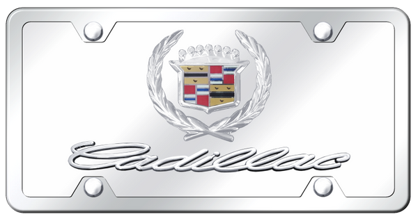 Cadillac Dual Cadillac Plate Kit - Chrome on Mirrored License Plate - D.CAD.CCK