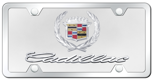 Cadillac Dual Cadillac Plate Kit - Chrome on White License Plate - D.CAD.CWK