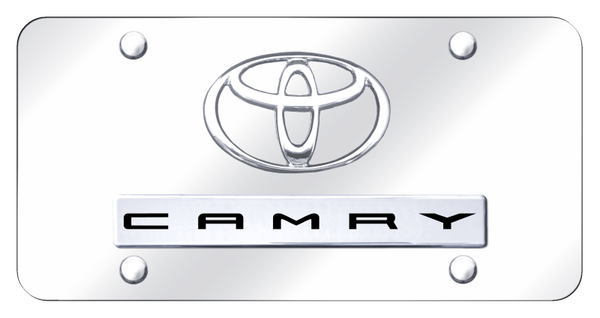 Toyota Dual Camry License Plate - Chrome on Mirrored License Plate - D.CAM.CC