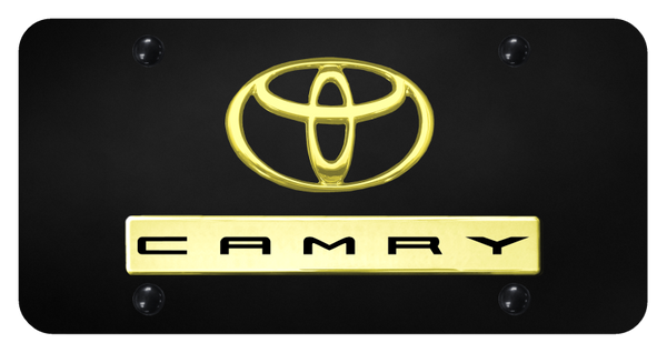 Toyota Dual Camry License Plate - Gold on Black License Plate - D.CAM.GB