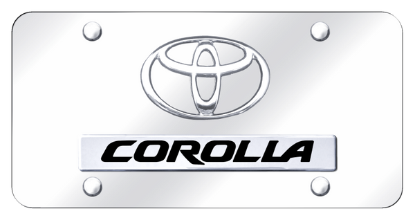 Toyota Dual Corolla License Plate - Chrome on Mirrored License Plate - D.COR.CC