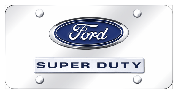 Ford Dual Super Duty License Plate - Chrome on Mirrored License Plate - D.DTY.CC