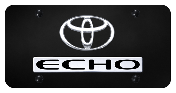 Toyota Dual Echo License Plate - Chrome on Black License Plate - D.ECH.CB