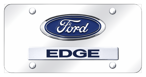 Ford Dual Edge License Plate - Chrome on Mirrored License Plate - D.EDG.CC