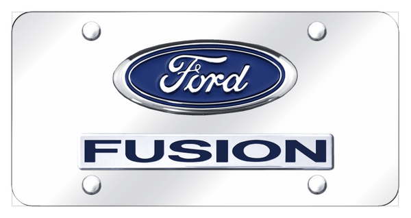 Ford Dual Fusion License Plate - Chrome on Mirrored License Plate - D.FUS.CC