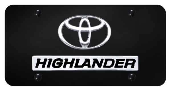 Toyota Dual Highlander License Plate - Chrome on Black License Plate - D.HIL.CB