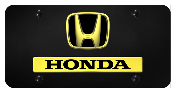 Honda Dual Honda License Plate - Gold on Black License Plate - D.HON.GB