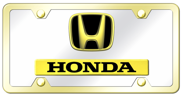 Honda Dual Honda Plate Kit - Gold on Mirrored License Plate - D.HON.GCK