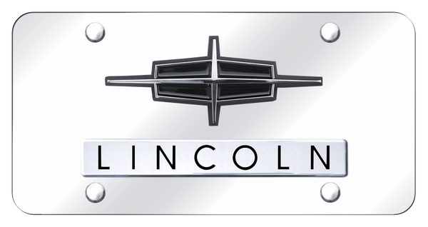 Lincoln Dual Lincoln License Plate - Chrome on Mirrored License Plate - D.LIN.CC