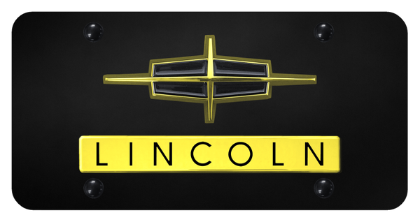 Lincoln Dual Lincoln License Plate - Gold on Black License Plate - D.LIN.GB