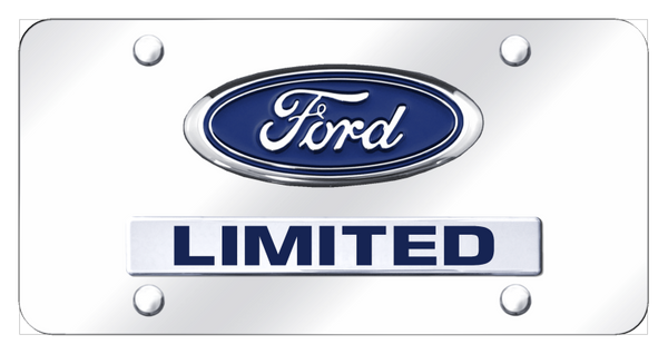 Ford Dual Ford Limited License Plate - Chrome on Mirrored License Plate - D.LTDF.CC