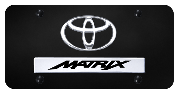 Toyota Dual Matrix License Plate - Chrome on Black License Plate - D.MAT.CB