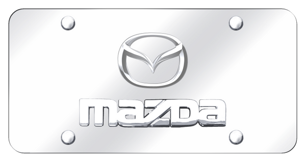 Mazda Dual Mazda (New) License Plate - Chrome on Mirrored License Plate - D.MAZ.2.CC