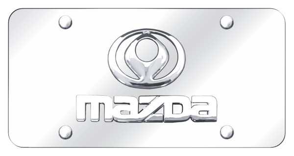 Mazda Dual Mazda License Plate - Chrome on Mirrored License Plate - D.MAZ.CC