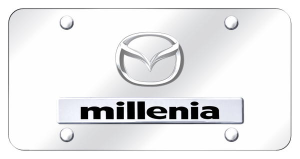 Mazda Dual Millenia (New) License Plate - Chrome on Mirrored License Plate - D.MIL.2.CC