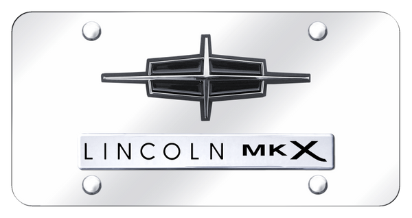 Lincoln Dual MKX License Plate - Chrome on Mirrored License Plate - D.MKX.CC