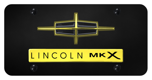 Lincoln Dual MKX License Plate - Gold on Black License Plate - D.MKX.GB