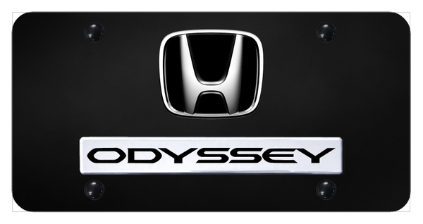 Honda Dual Odyssey License Plate - Chrome on Black License Plate - D.ODY.CB