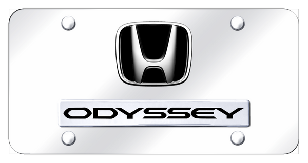 Honda Dual Odyssey License Plate - Chrome on Mirrored License Plate - D.ODY.CC