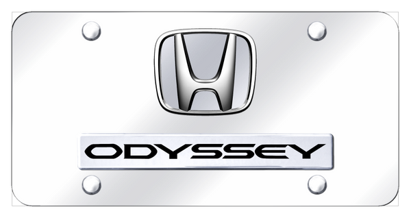 Honda Dual Odyssey (No Fill) License Plate - Chrome on Mirrored License Plate - D.ODY.P.CC