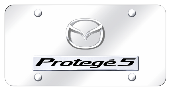 Mazda Dual Protégé 5 (New) License Plate - Chrome on Mirrored License Plate - D.PR5.2.CC