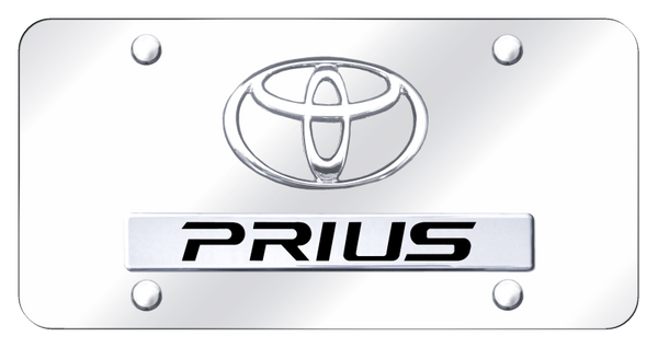 Toyota Dual Prius License Plate - Chrome on Mirrored License Plate - D.PRI.CC