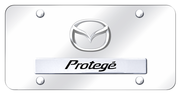 Mazda Dual Protégé (New) License Plate - Chrome on Mirrored License Plate - D.PRO.2.CC