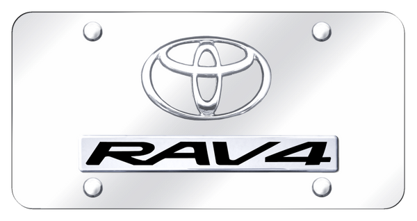 Toyota Dual RAV4 License Plate - Chrome on Mirrored License Plate - D.RAV.CC