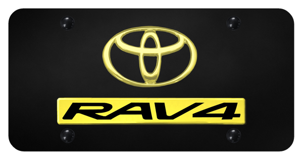 Toyota Dual RAV4 License Plate - Gold on Black License Plate - D.RAV.GB