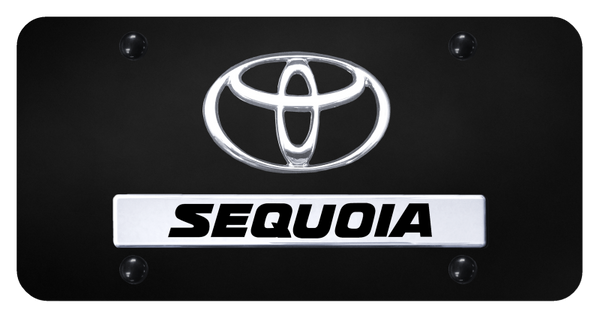 Toyota Dual Sequoia License Plate - Chrome on Black License Plate - D.SEQ.CB