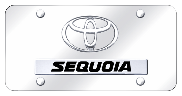 Toyota Dual Sequoia License Plate - Chrome on Mirrored License Plate - D.SEQ.CC