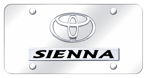 Toyota Dual Sienna License Plate - Chrome on Mirrored License Plate - D.SIE.CC