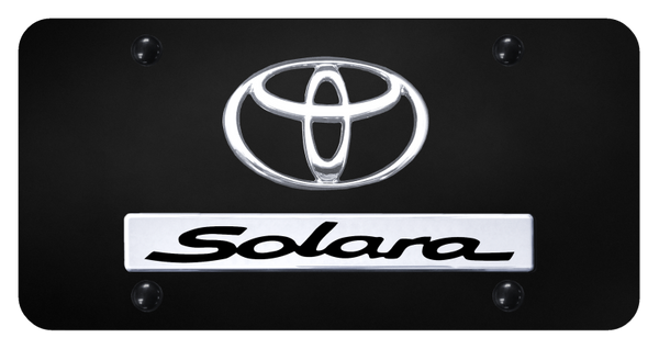 Toyota Dual Solara License Plate - Chrome on Black License Plate - D.SOL.CB