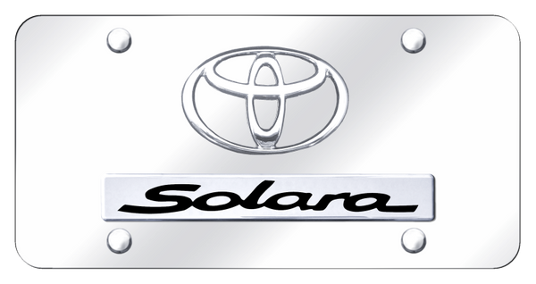 Toyota Dual Solara License Plate - Chrome on Mirrored License Plate - D.SOL.CC