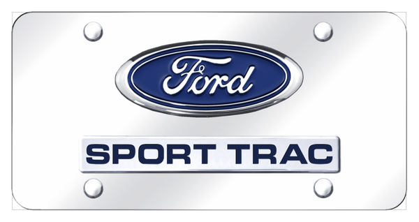 Ford Dual Sport Trac License Plate - Chrome on Mirrored License Plate - D.SPT.CC