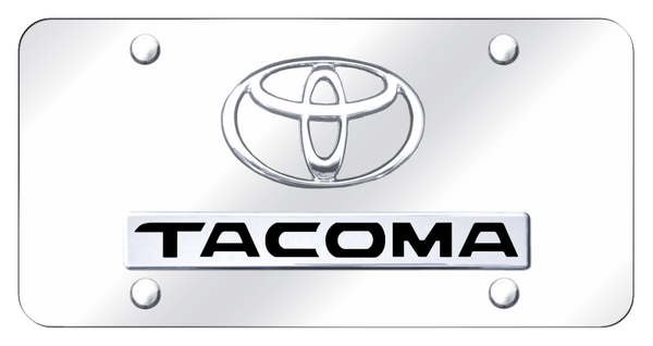 Toyota Dual Tacoma License Plate - Chrome on Mirrored License Plate - D.TAC.CC