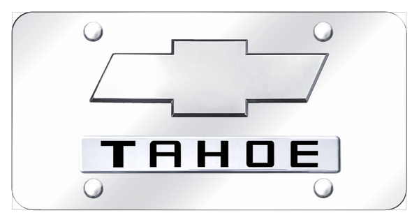 Chevrolet Dual Tahoe (New) License Plate - Chrome on Mirrored License Plate - D.TAH.2.CC